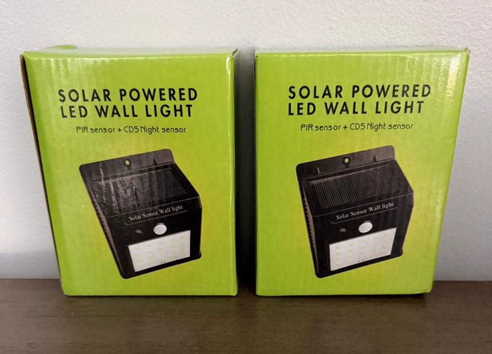 2-Pack Solar Motion Sensor Wireless Security 20 LED Bright Light For Outdoors